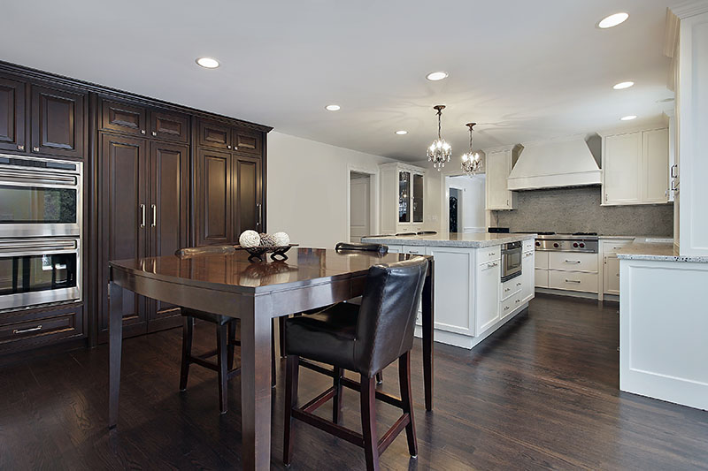 kitchen table with dark wood floors