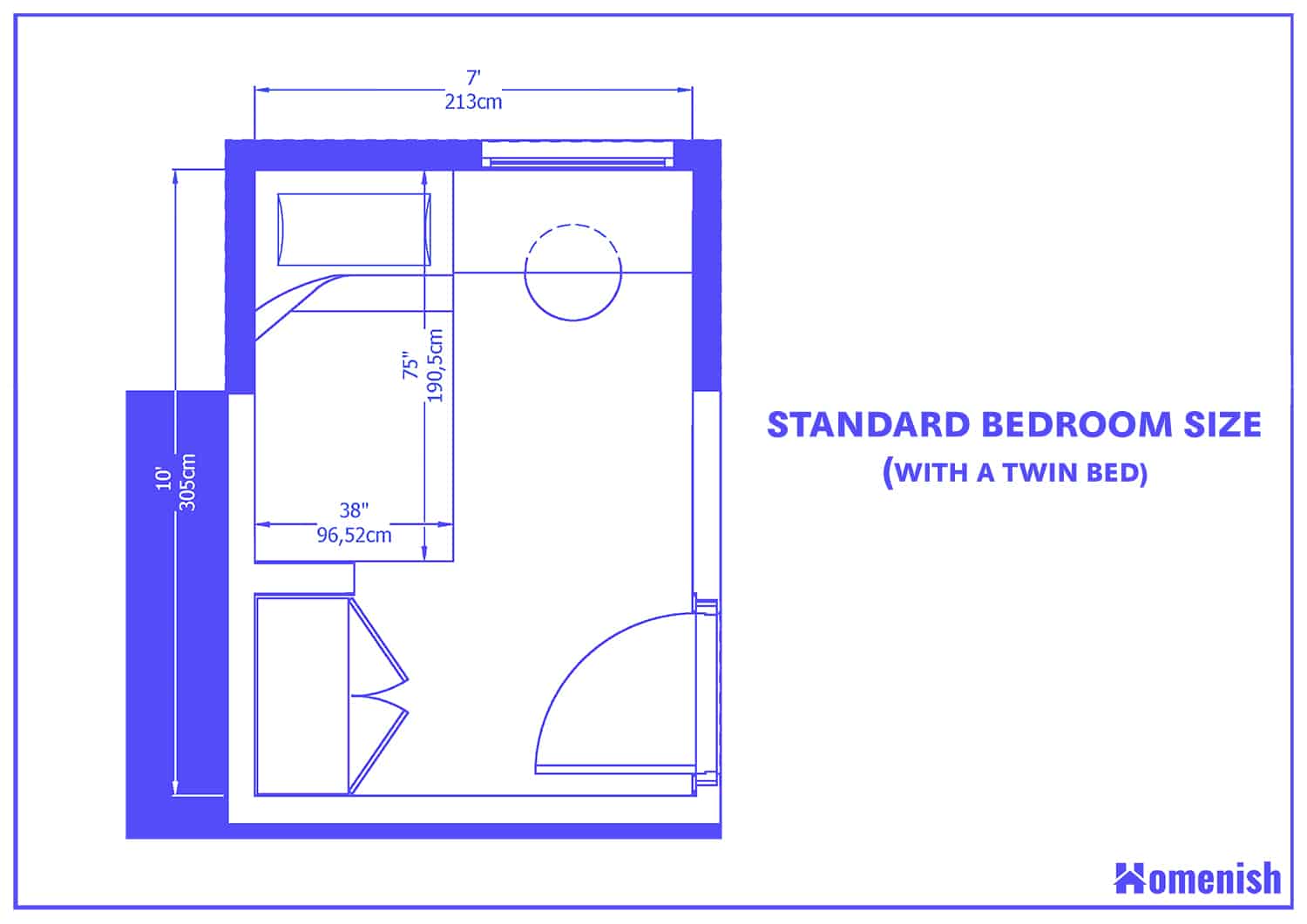 Average Bedroom Size And Layout Guide with 9 Designs Homenish