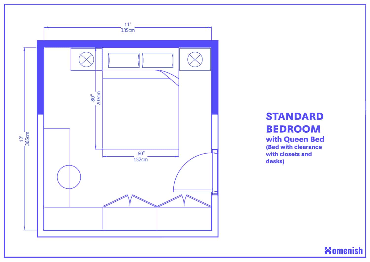 Average Bedroom Size And Layout Guide with 9 Designs Homenish