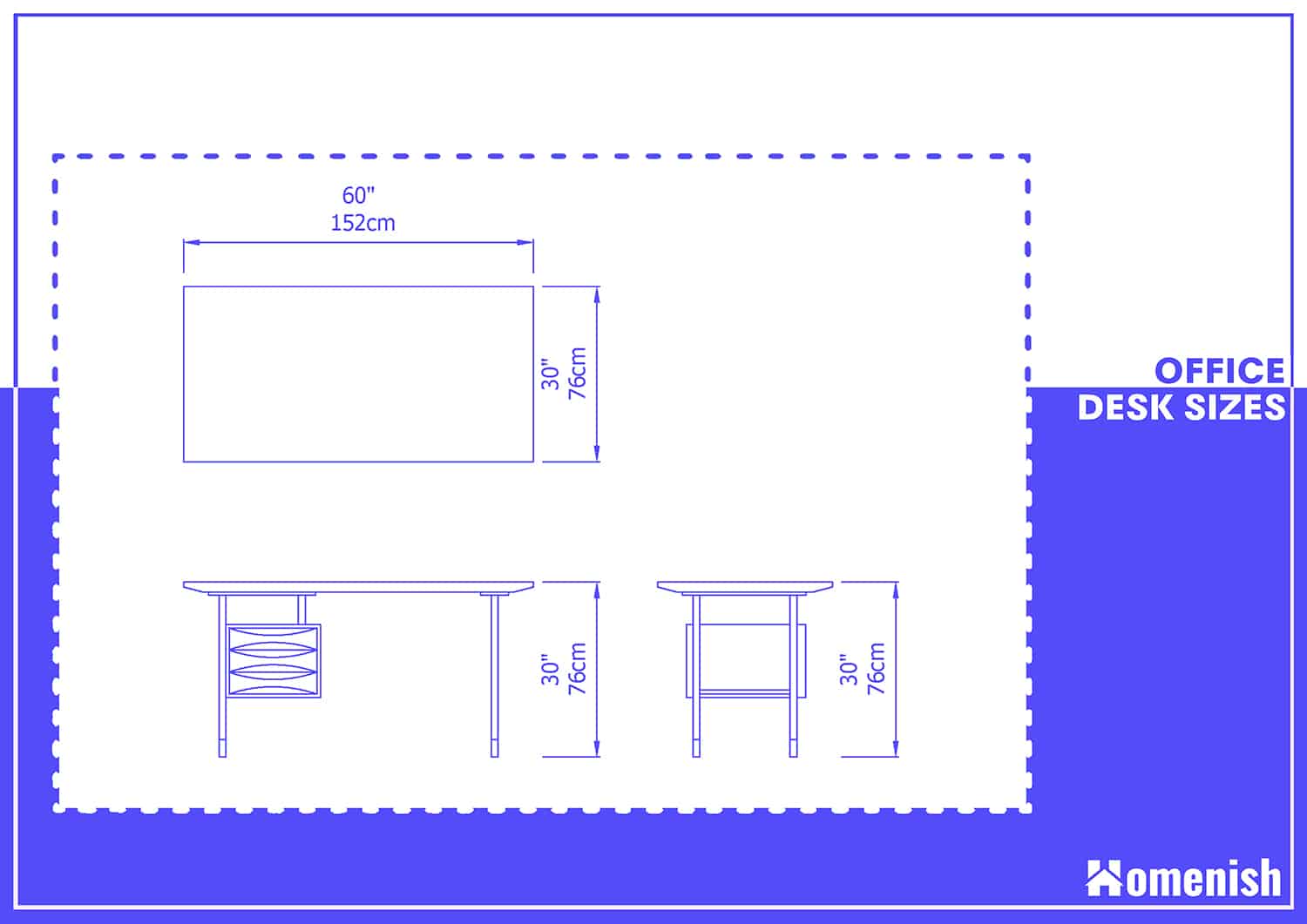 Typical Standard Desk Size with 6 Drawings Homenish