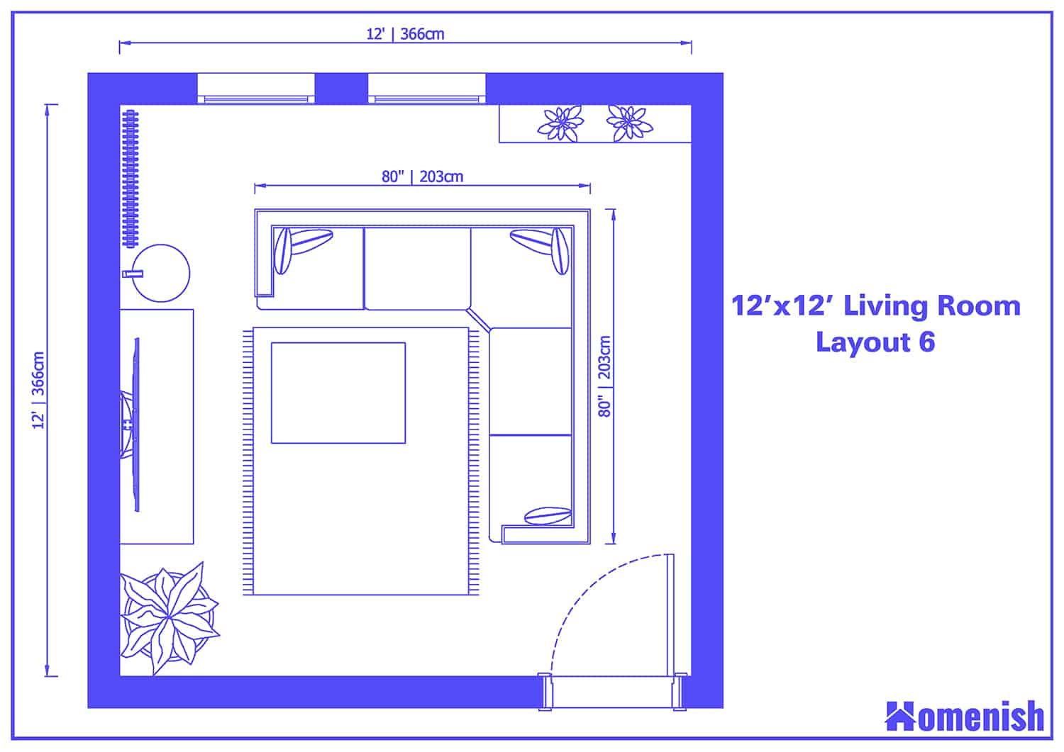 8 X 12 Living Room Layout