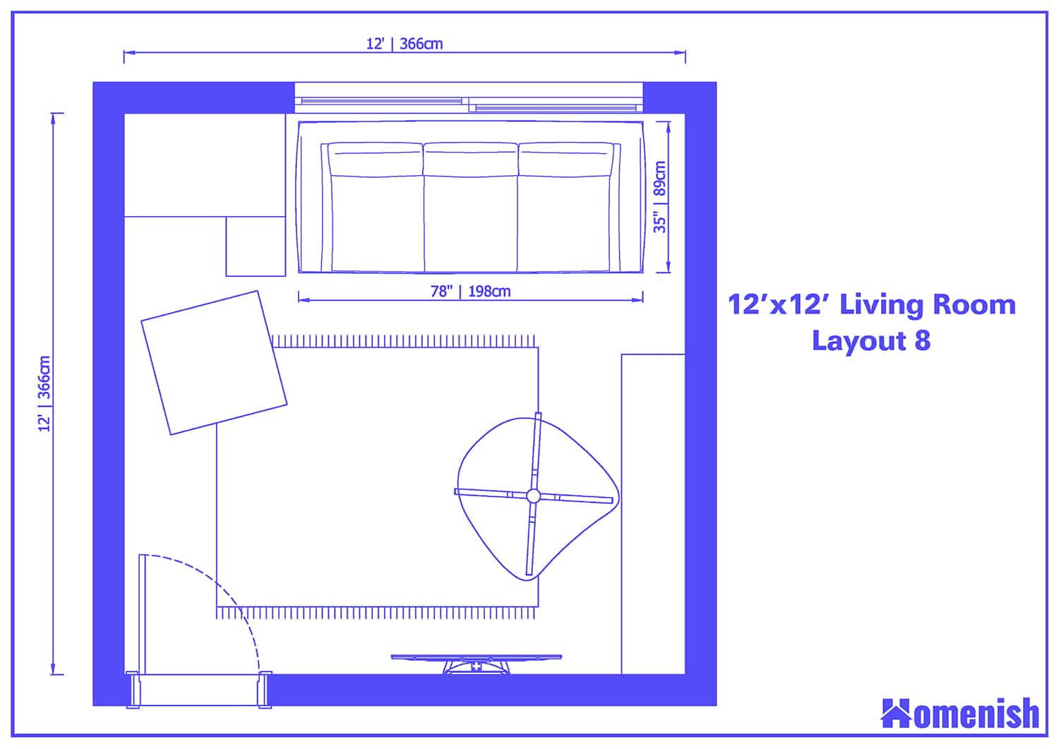 8 X 12 Living Room Layout