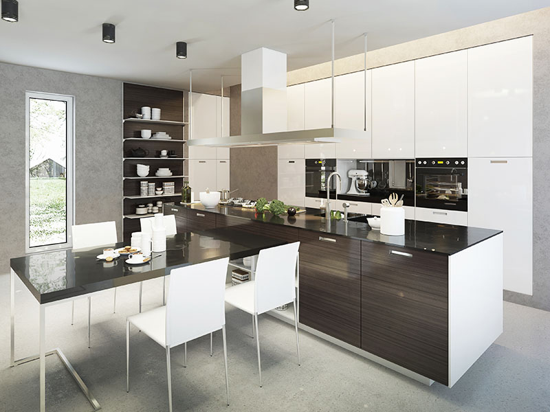 Black Granite Countertops Pros Cons, White Kitchen With Black Granite Countertops