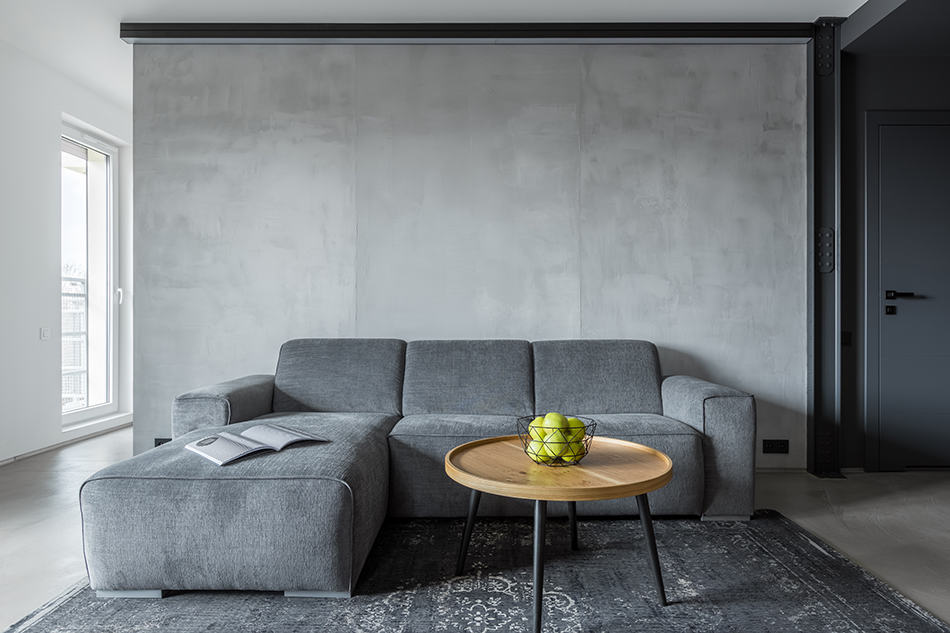 concrete wall living room