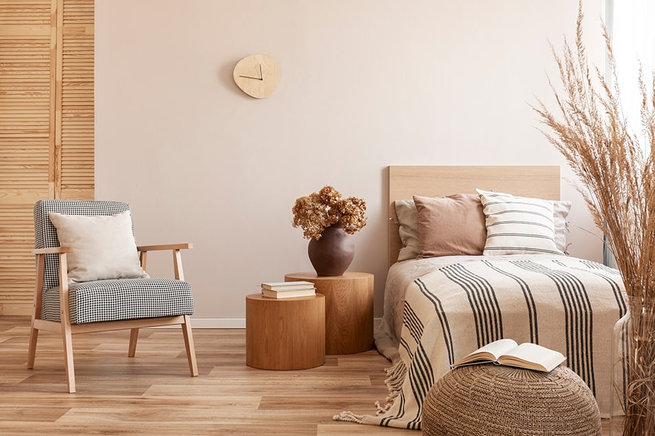 beige bedroom wood furniture