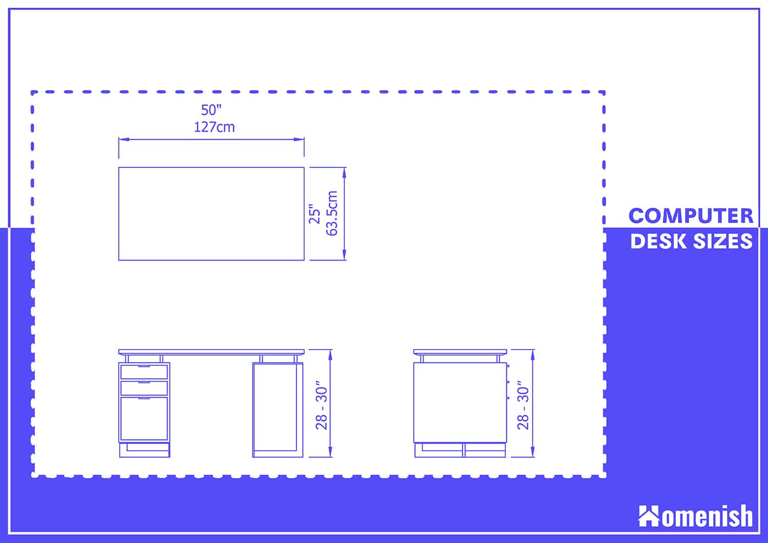 Typical Desk Sizes with 6 Drawings Homenish