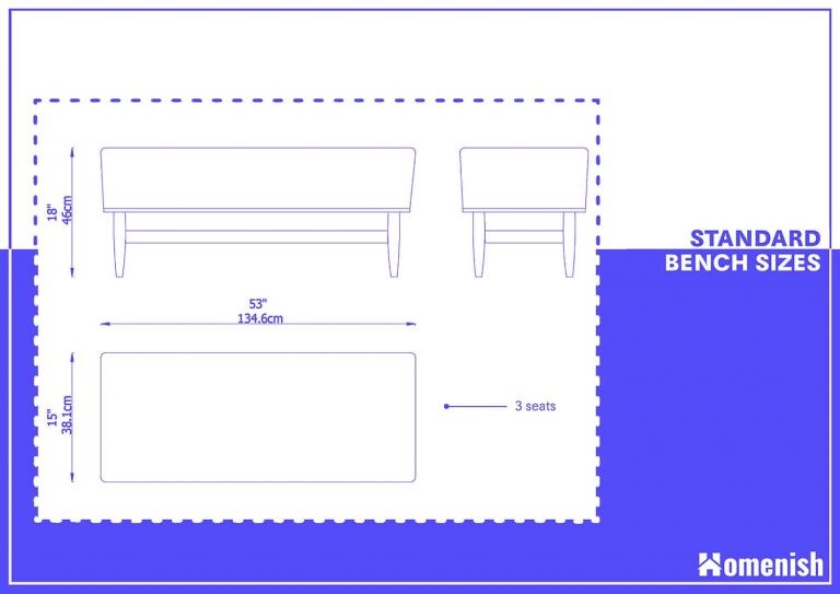 Standard Bench Sizes (5 Drawings Included) Homenish