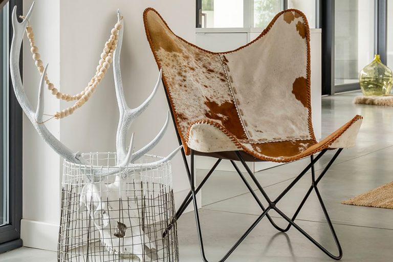 cowhide accent chair living room