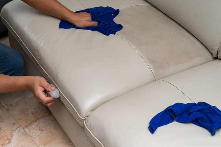 cleaning white faux leather sofa