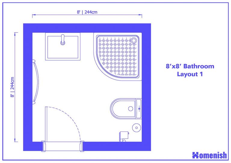 9 Clever 8’ x 8’ Bathroom Layout Plans For Small Space - Homenish