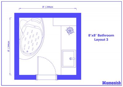 9 Clever 8’ x 8’ Bathroom Layout Plans For Small Space - Homenish