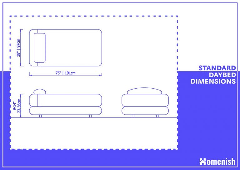 Standard Daybed Dimensions & Drawings - Homenish