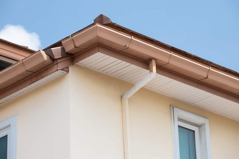 What Color Gutters For A White House 6 Options For Increased Curb   Brown Gutters 768x512 