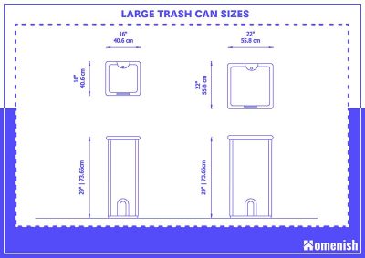 Standard Trash Can Sizes - All You Need to Know (with Drawings) - Homenish