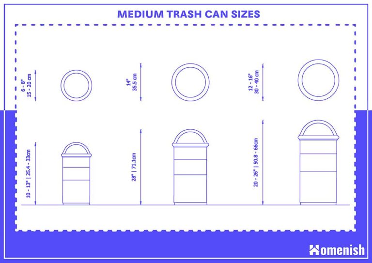 Standard Trash Can Sizes All You Need to Know (with Drawings) Homenish