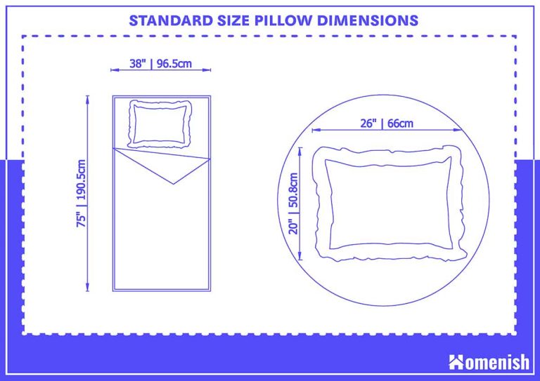 King Size Pillow Dimensions (with Drawings) - Homenish