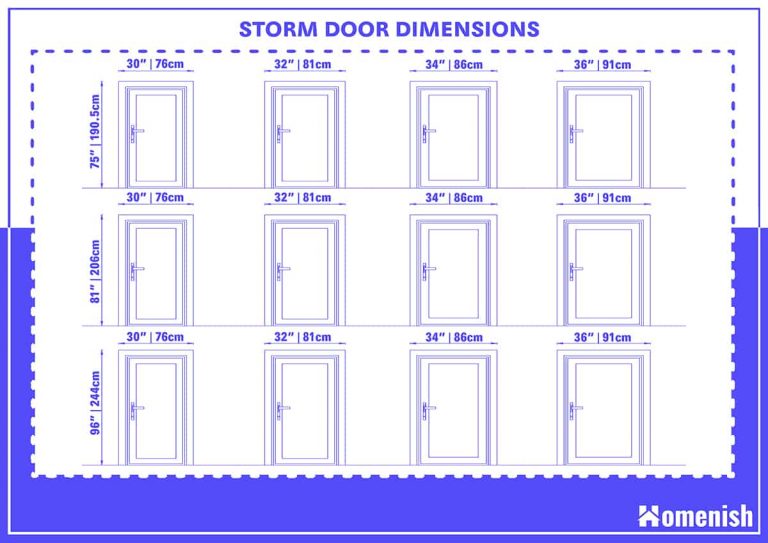 standard-storm-door-sizes-with-drawings-homenish