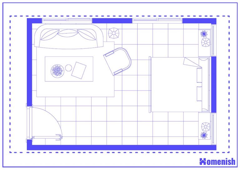 12 Bedroom With A Couch Layouts (with Floor Plans) - Homenish