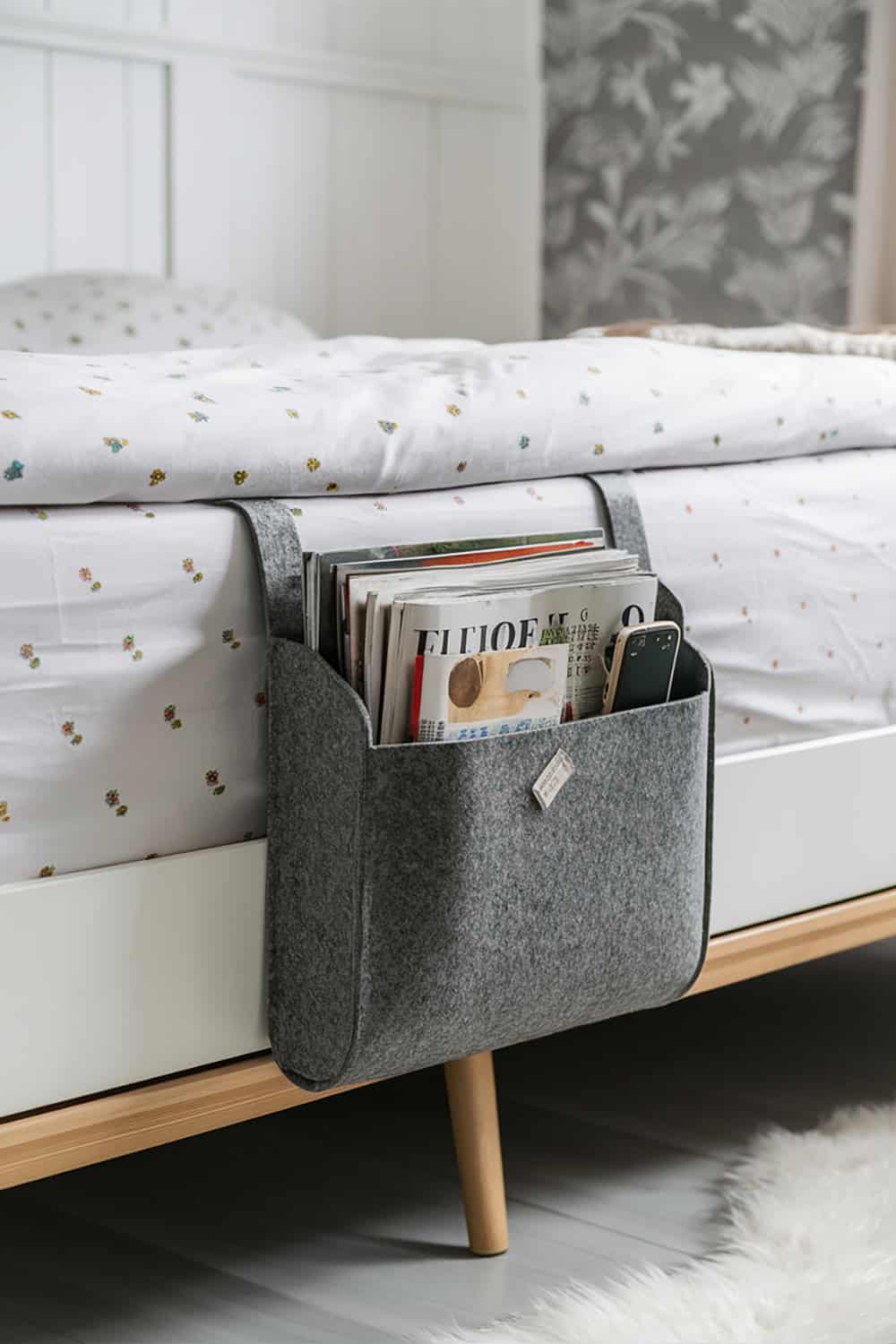 Bedside Caddy for Books and Electronics