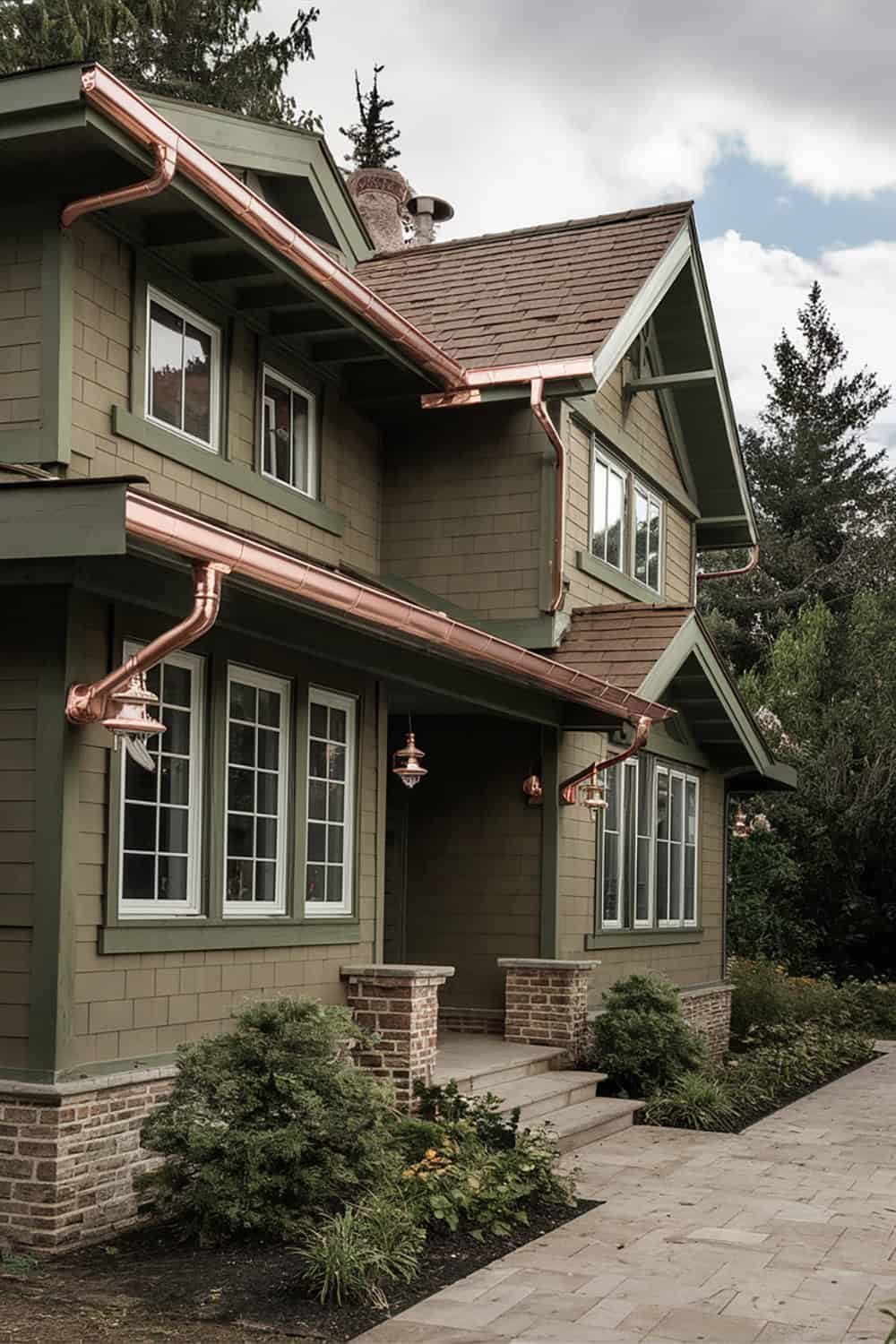 Green House with Copper Accents