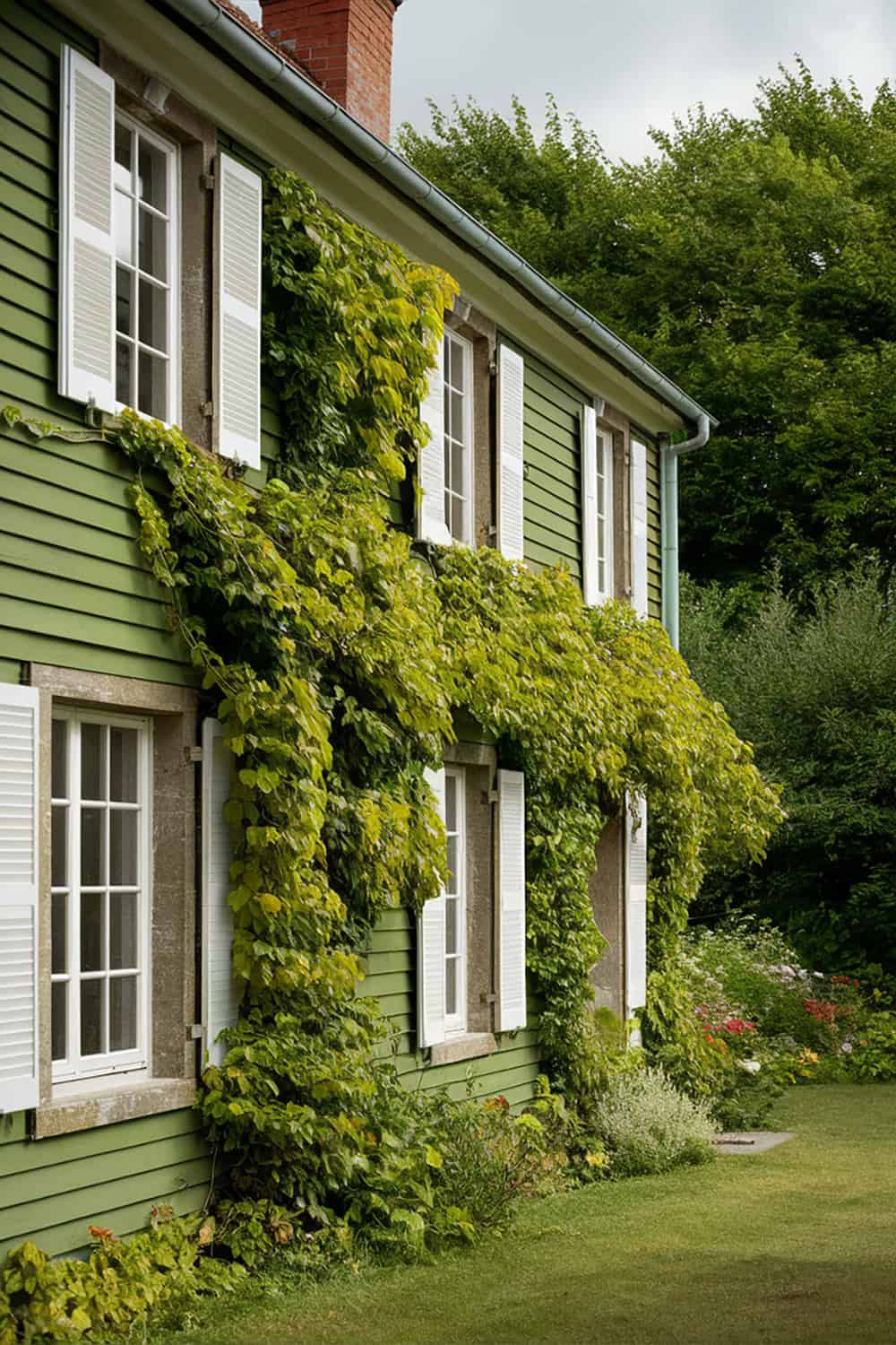 Green House with Ivy Covered Walls