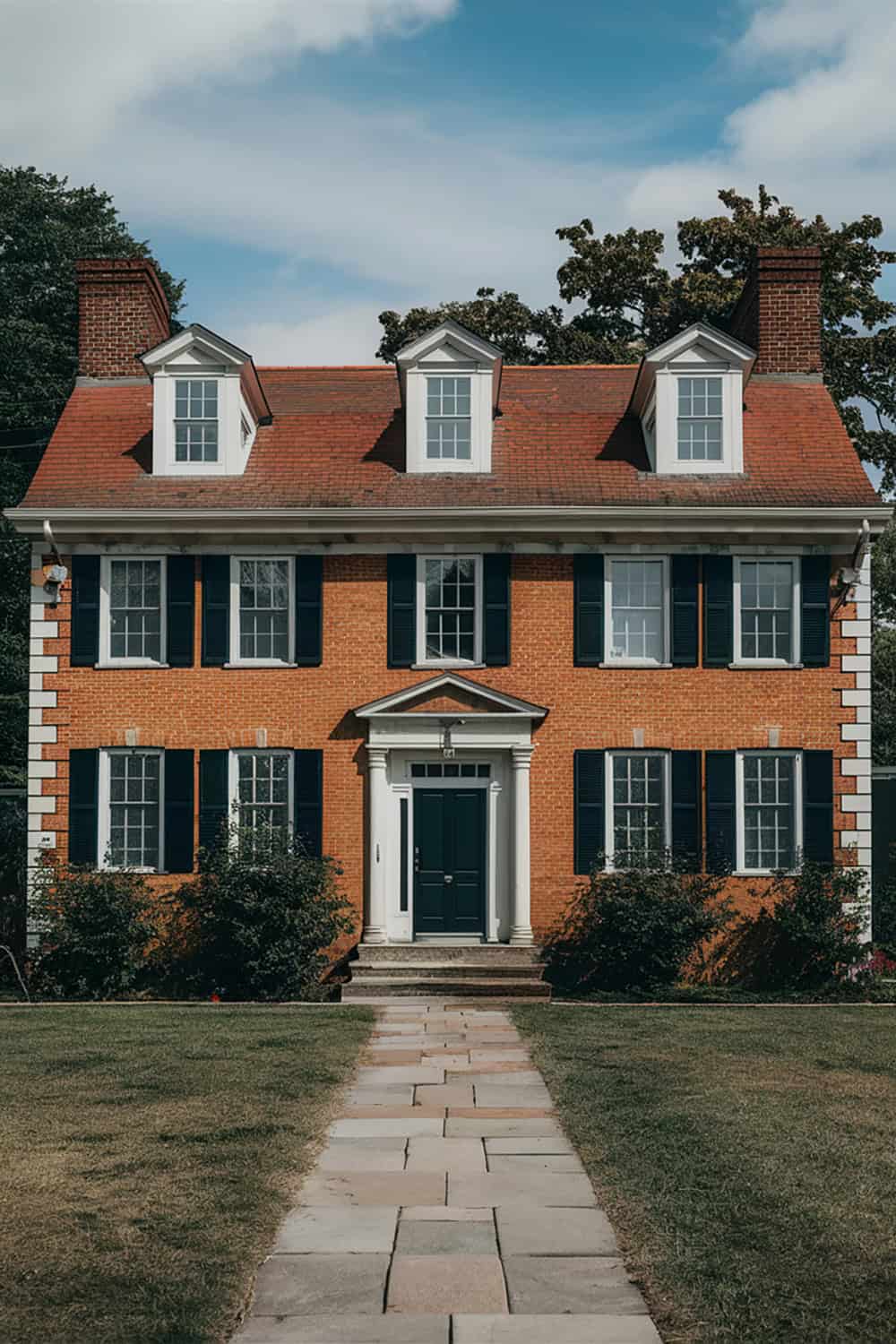 Orange Brick Colonial Home