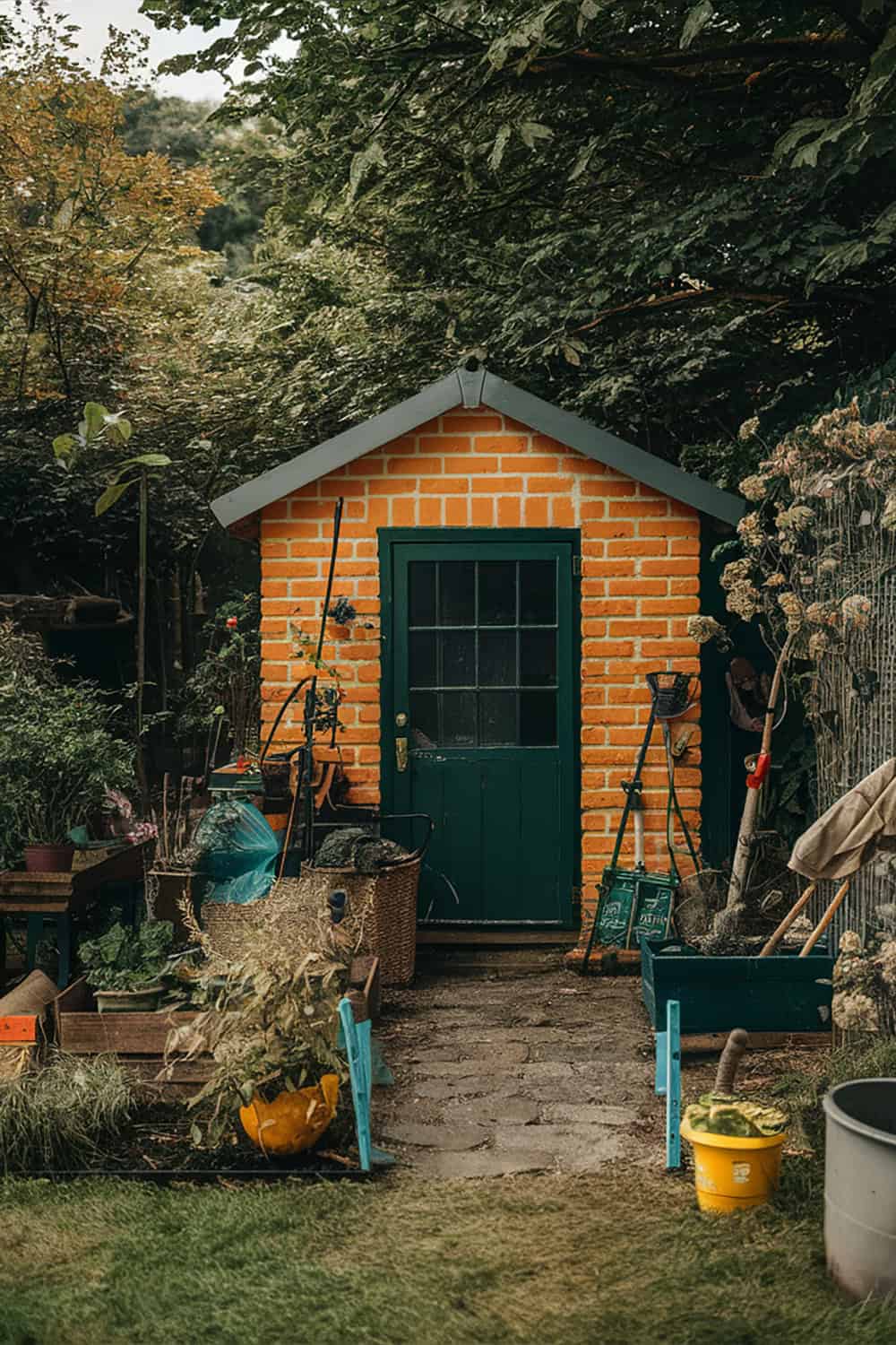 Orange Brick Garden Shed