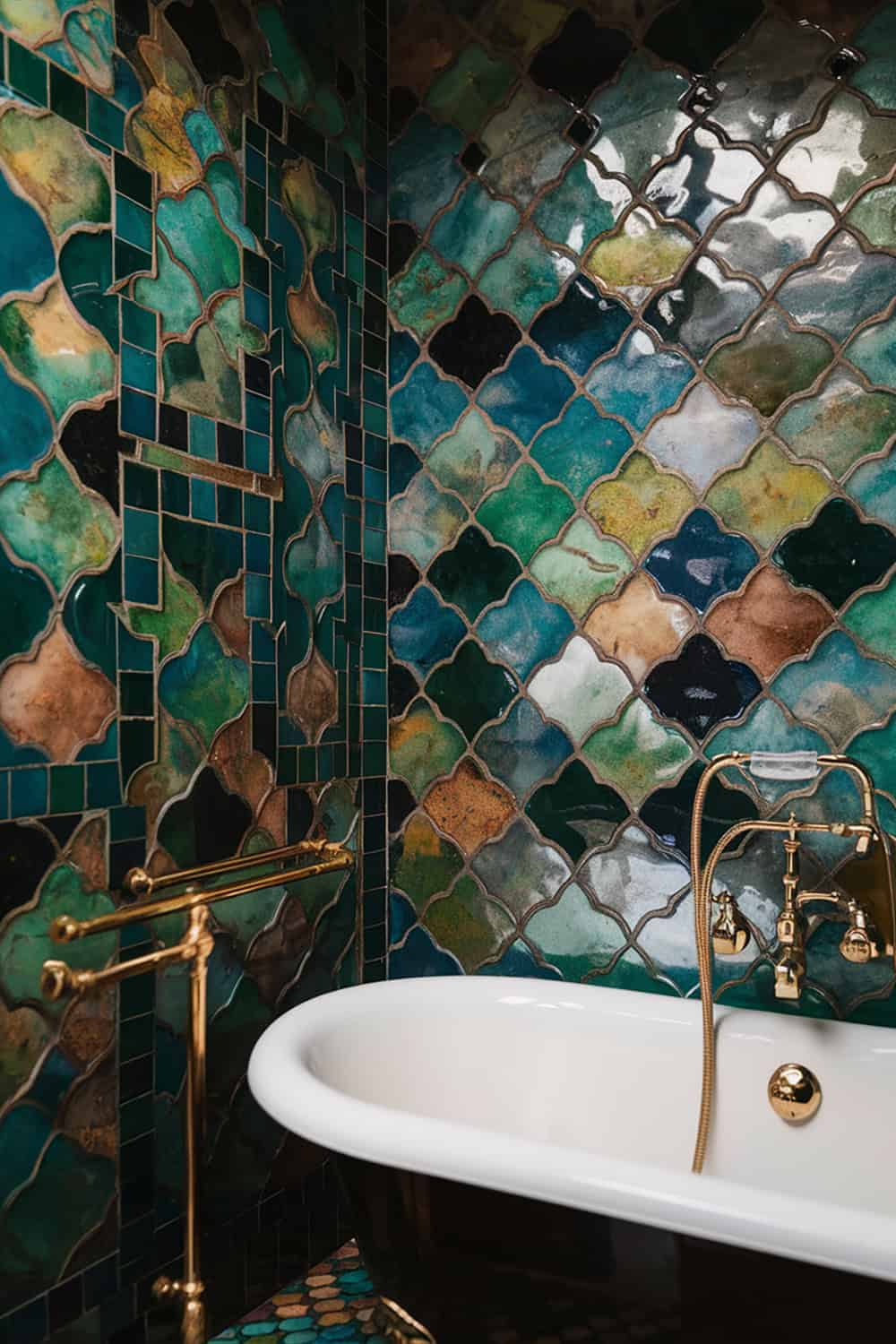 Vintage Tile Work with Dark Grout