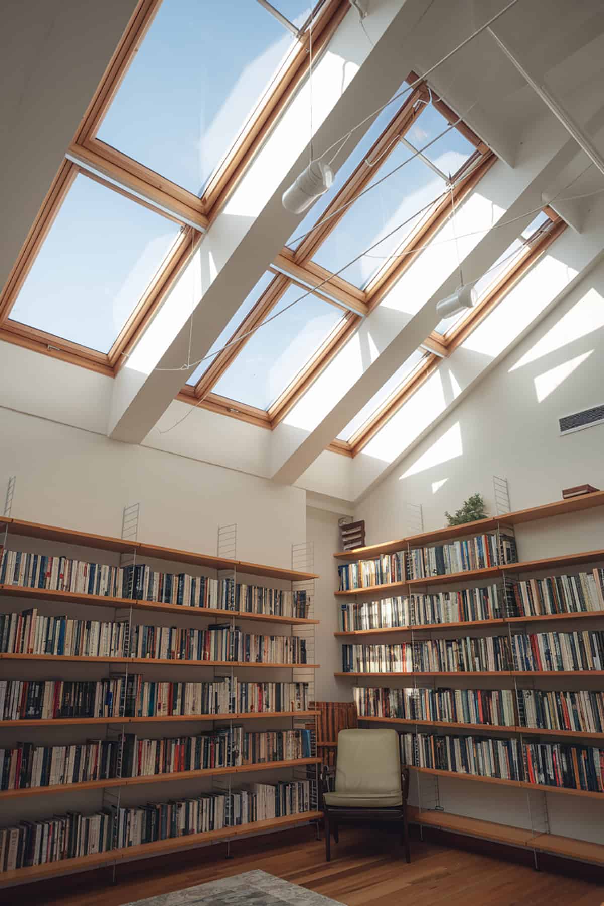 Bookshelves Around Skylights