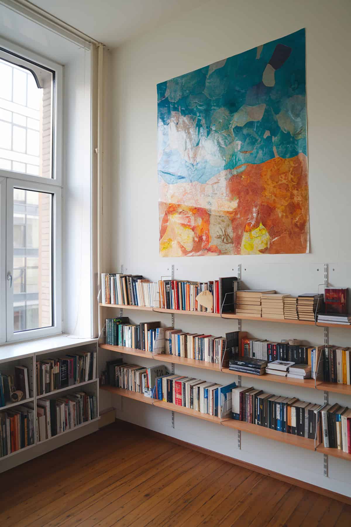 Bookshelves with Art Display Spaces