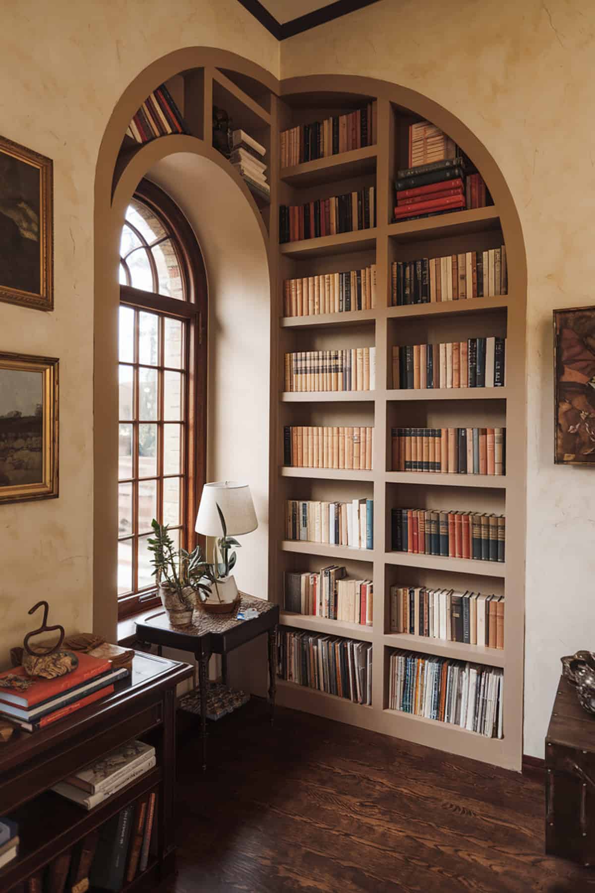 Arch Style bookshelves