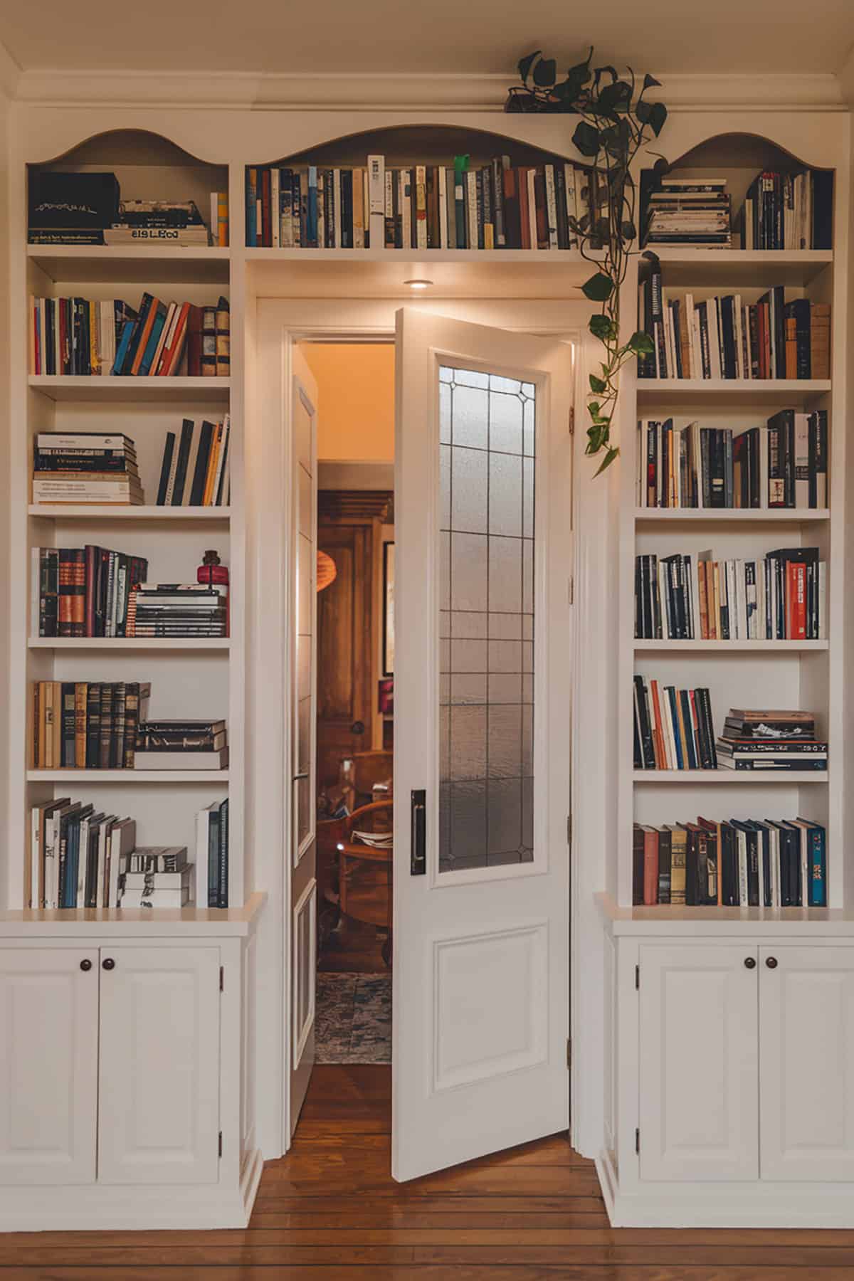 Bookshelves Around A Doorway