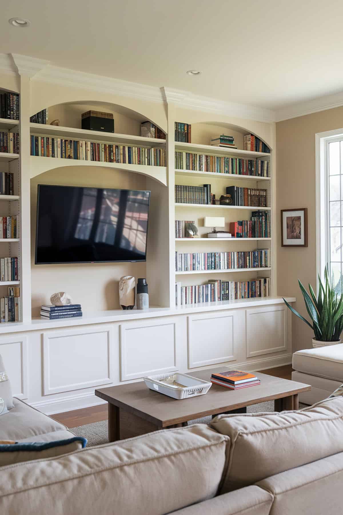 Bookshelves with Built In TV Space