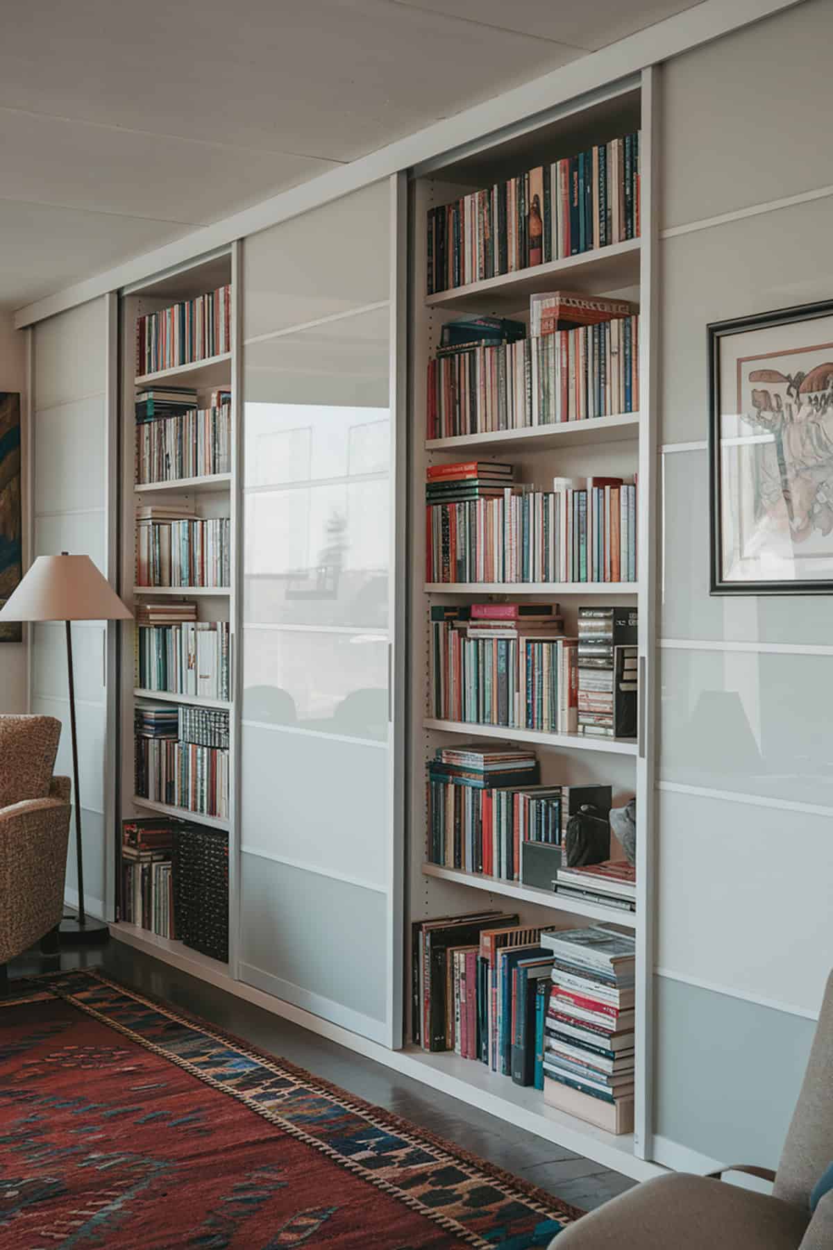 Bookshelves with Sliding Doors