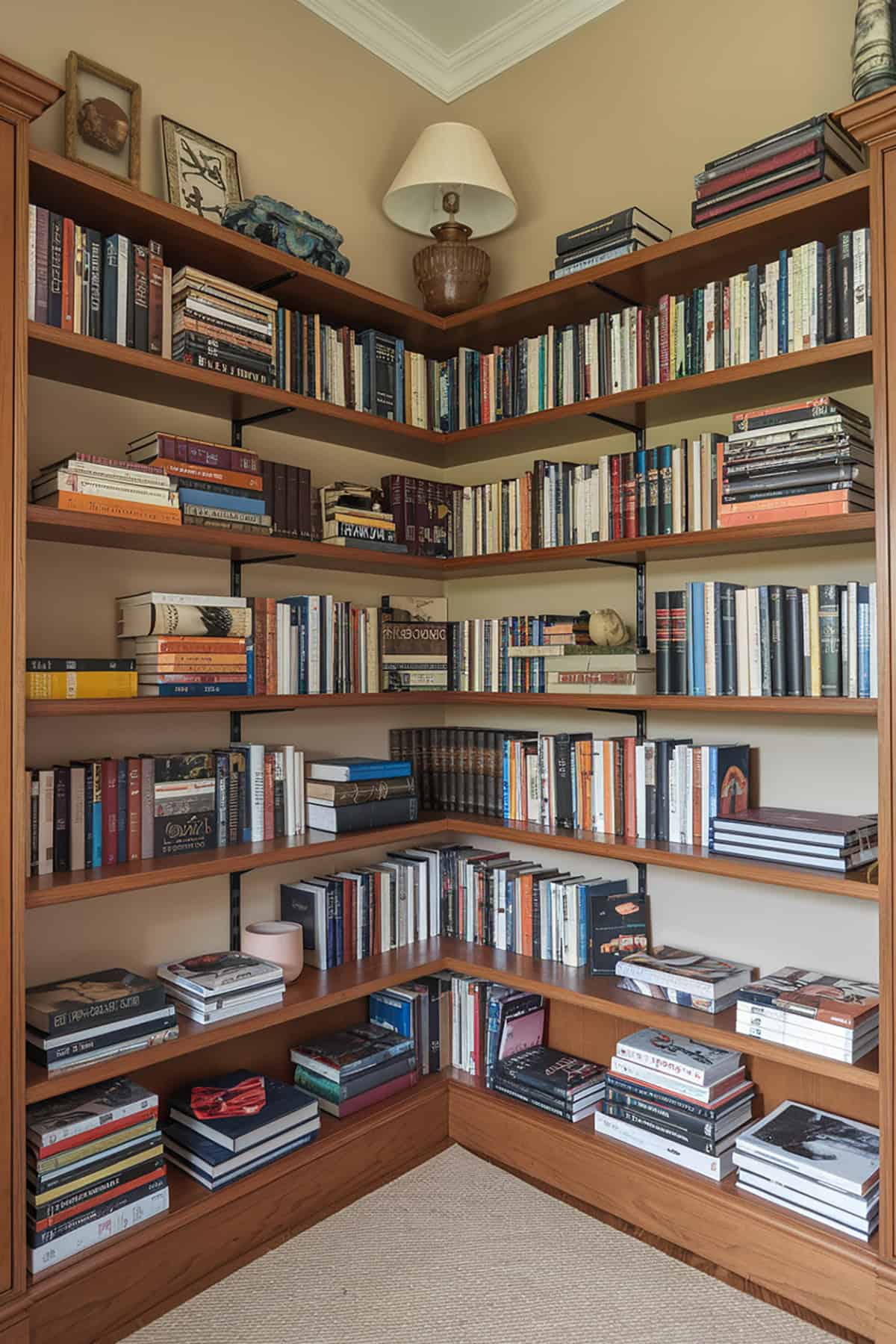 Corner Built In Bookshelves