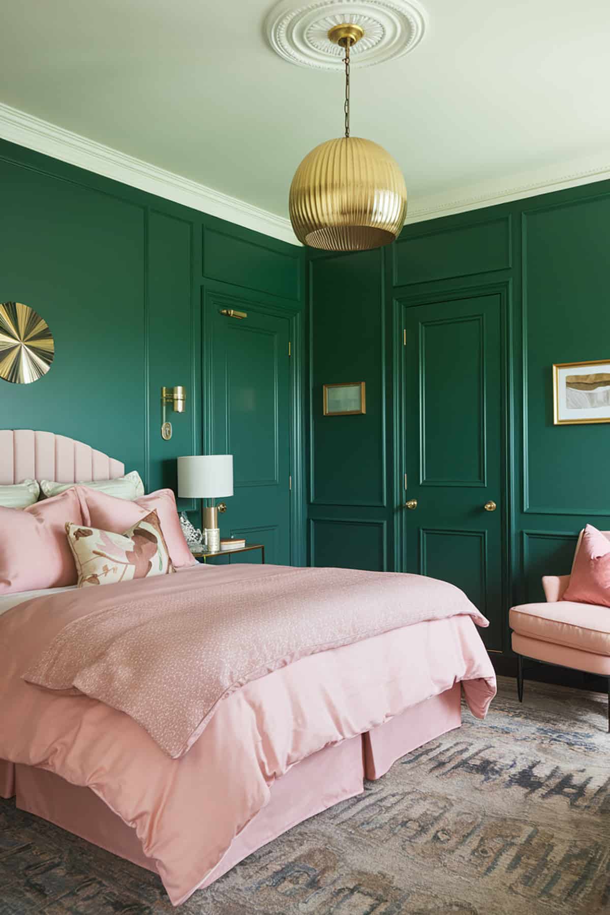 Emerald Green and Blush Pink Combination