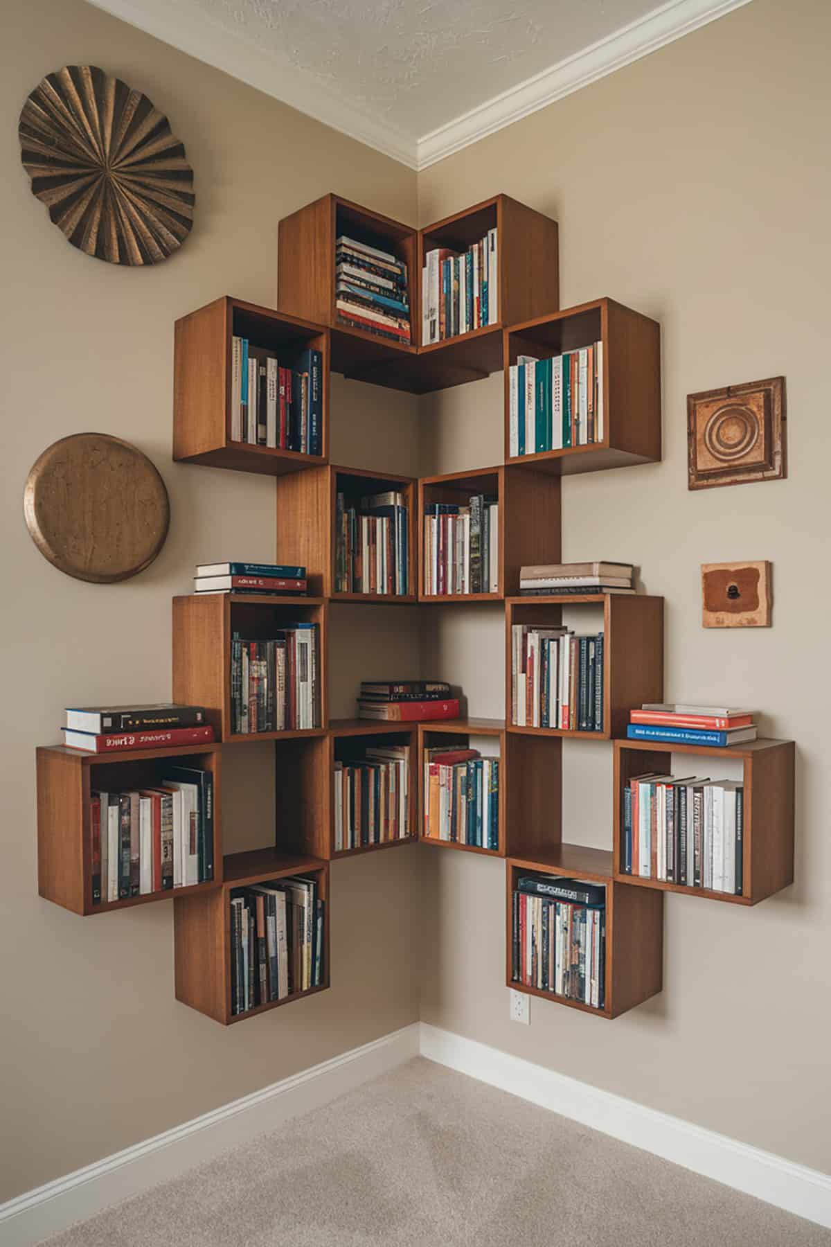 Floating Corner Cube Shelves