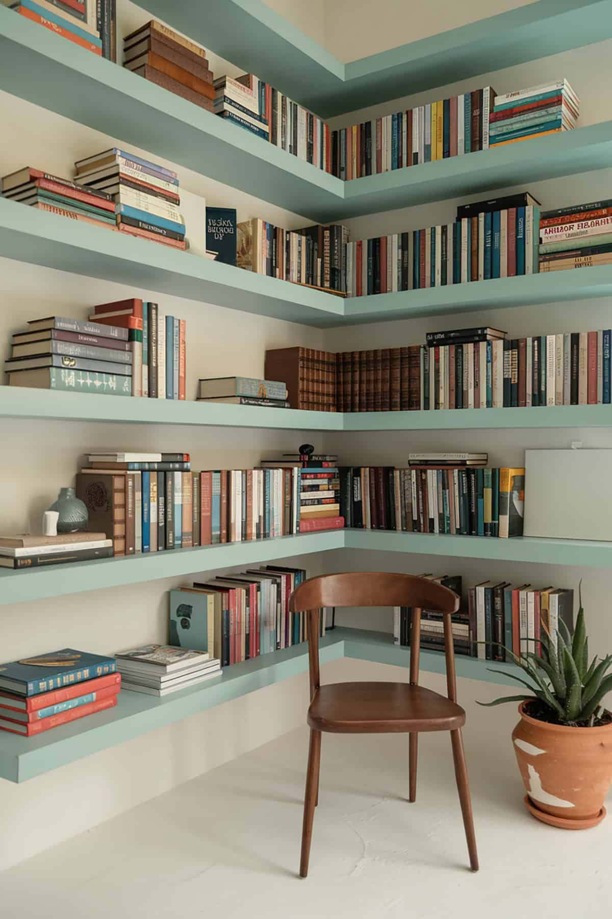 Floating Shelves in Powder Blue