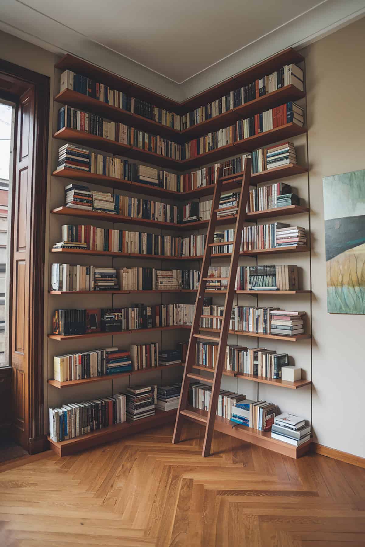 Floor to Ceiling Corner Shelves