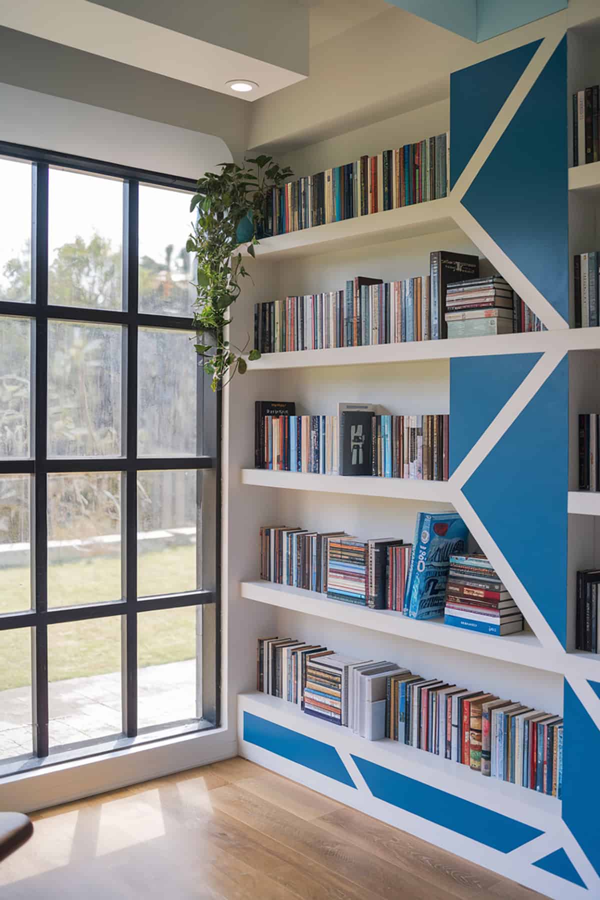 Geometric Built In Bookshelves