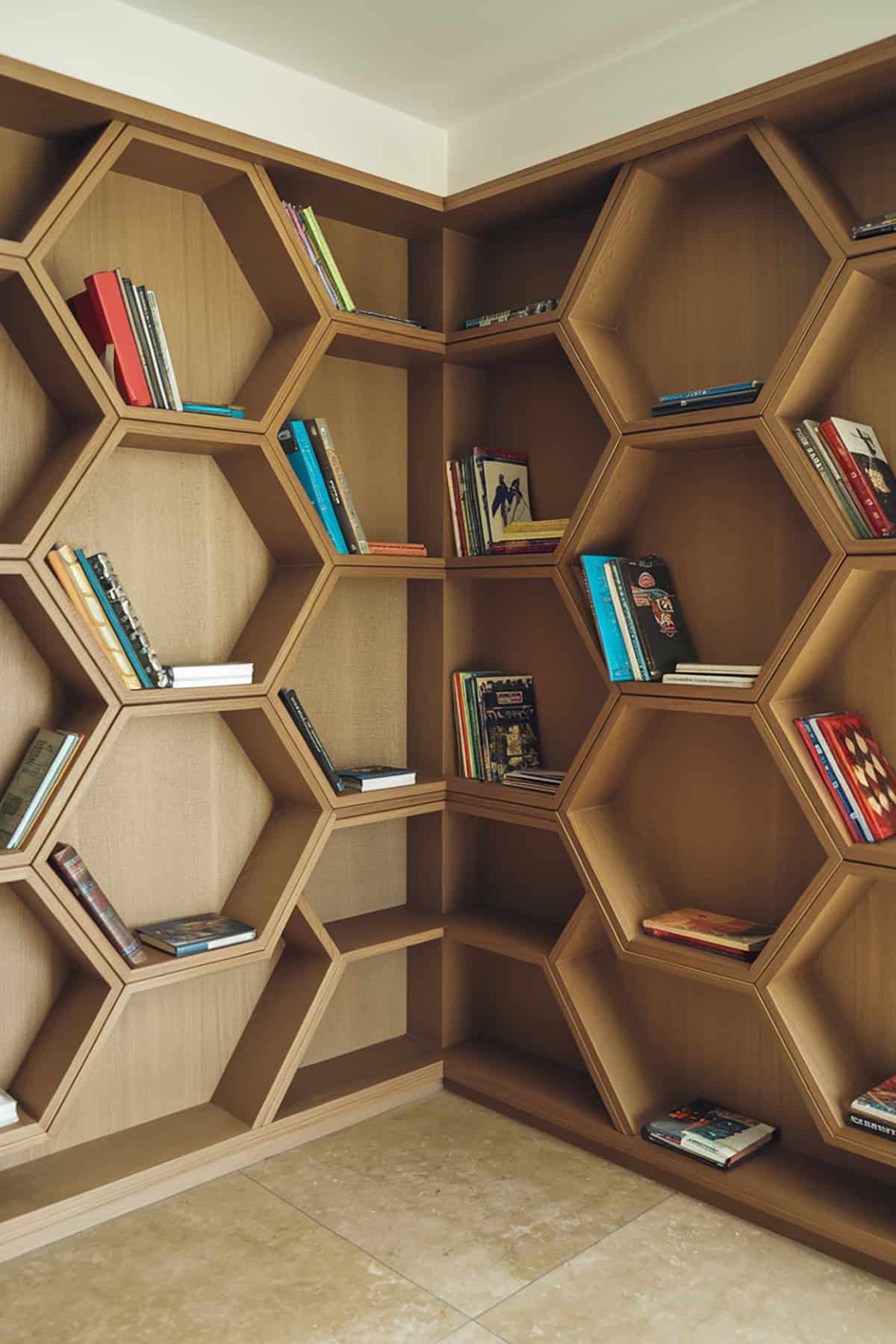 Geometric Corner Shelving