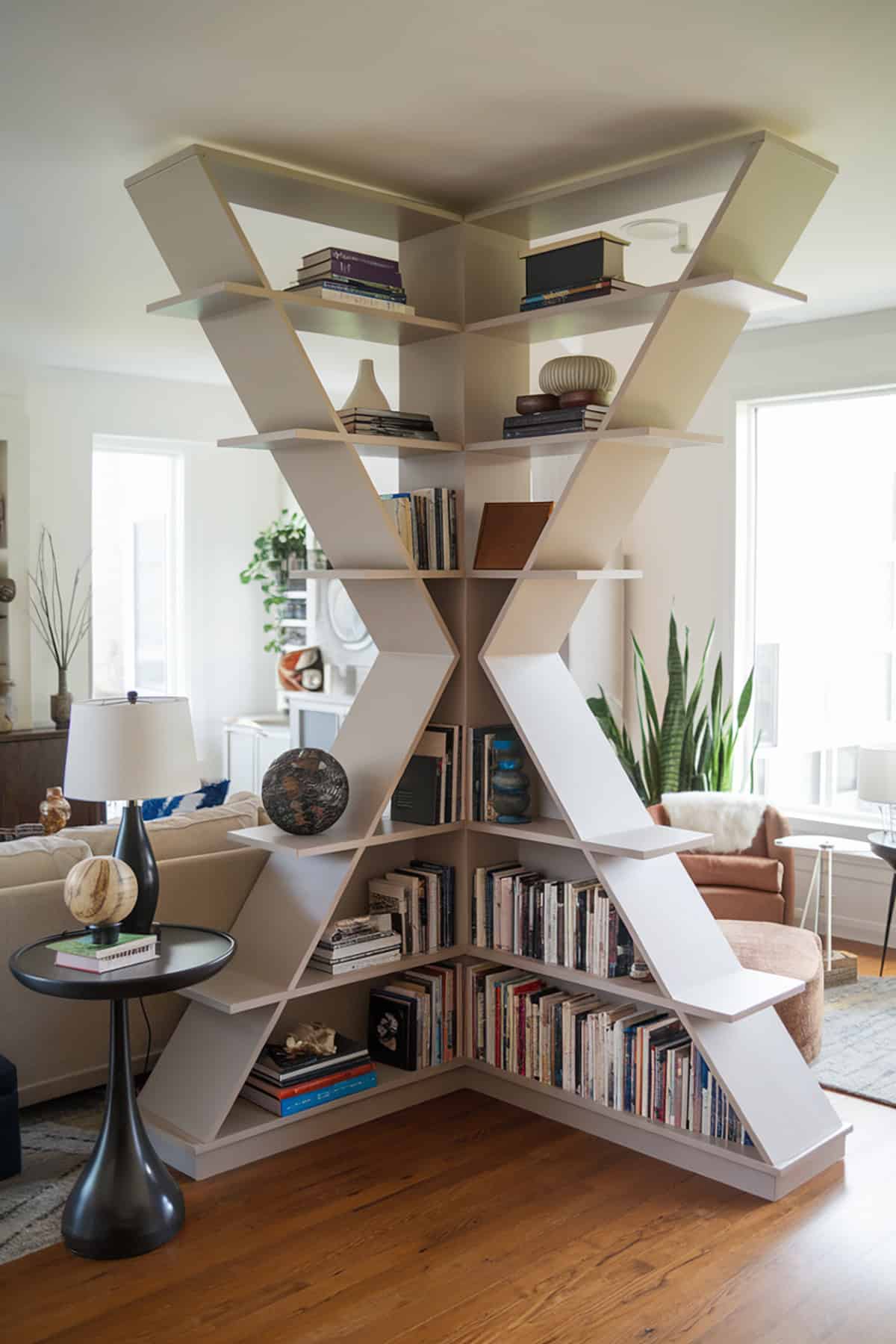 Geometric bookshelves