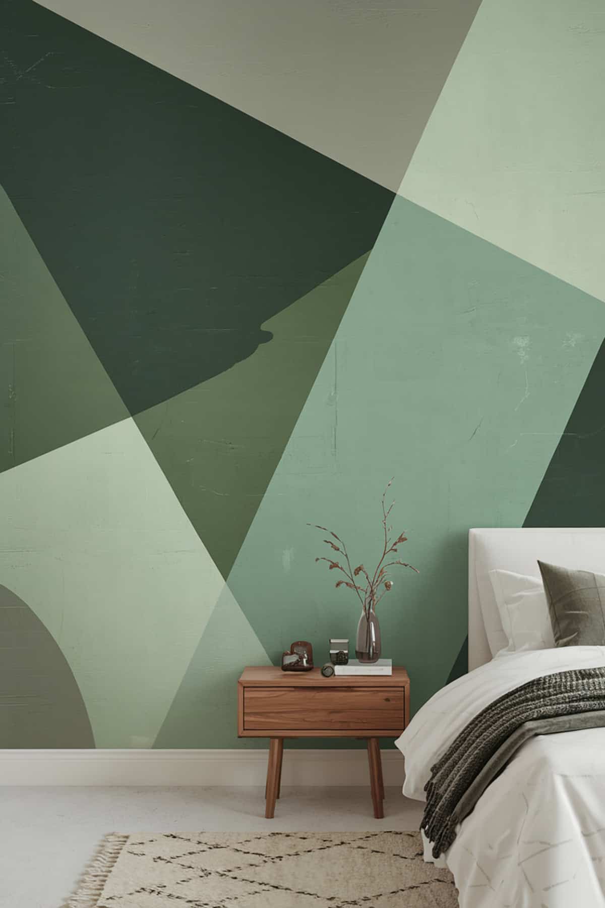 Green Geometric Wall Mural