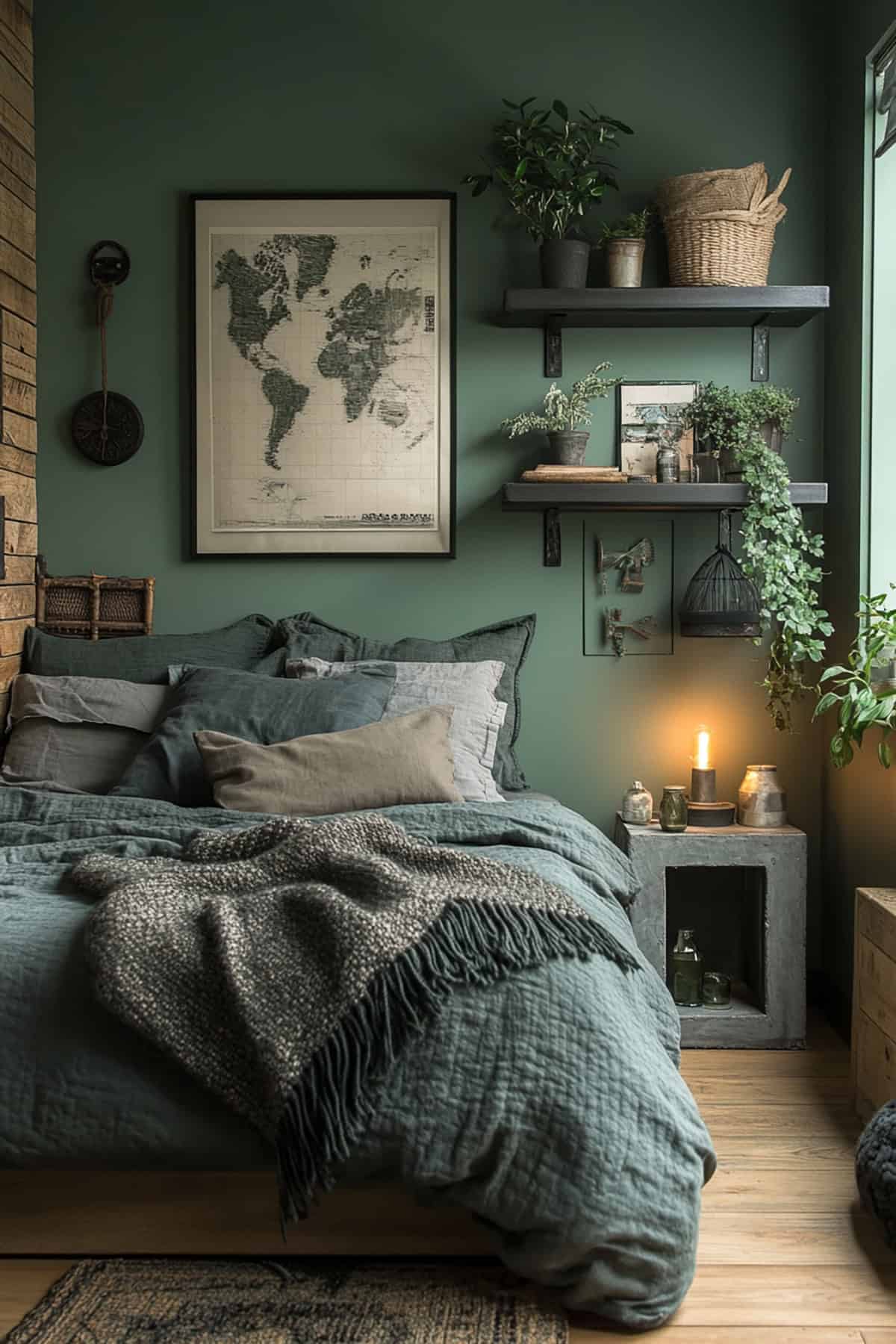 Green and Gray Palette with Industrial Decor