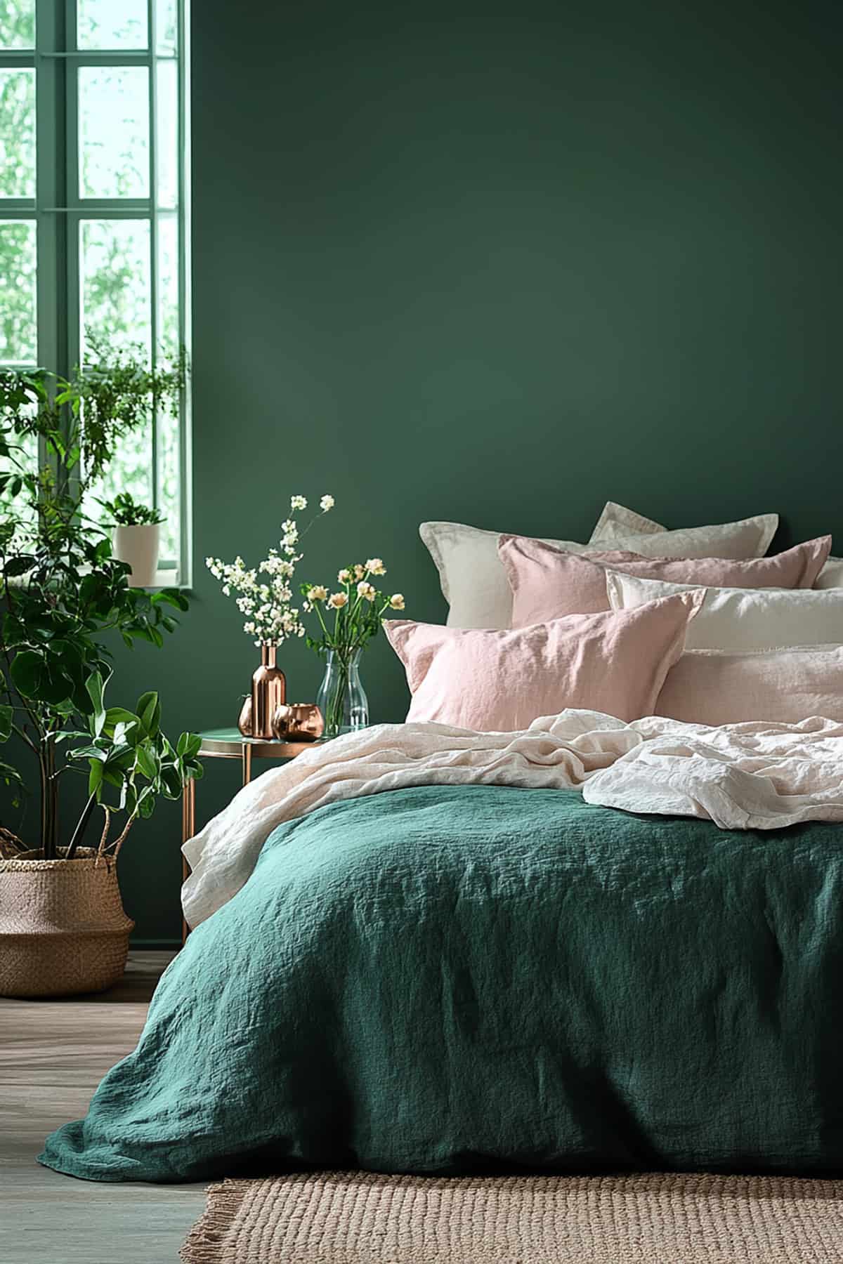 Muted Teal Green Bedroom