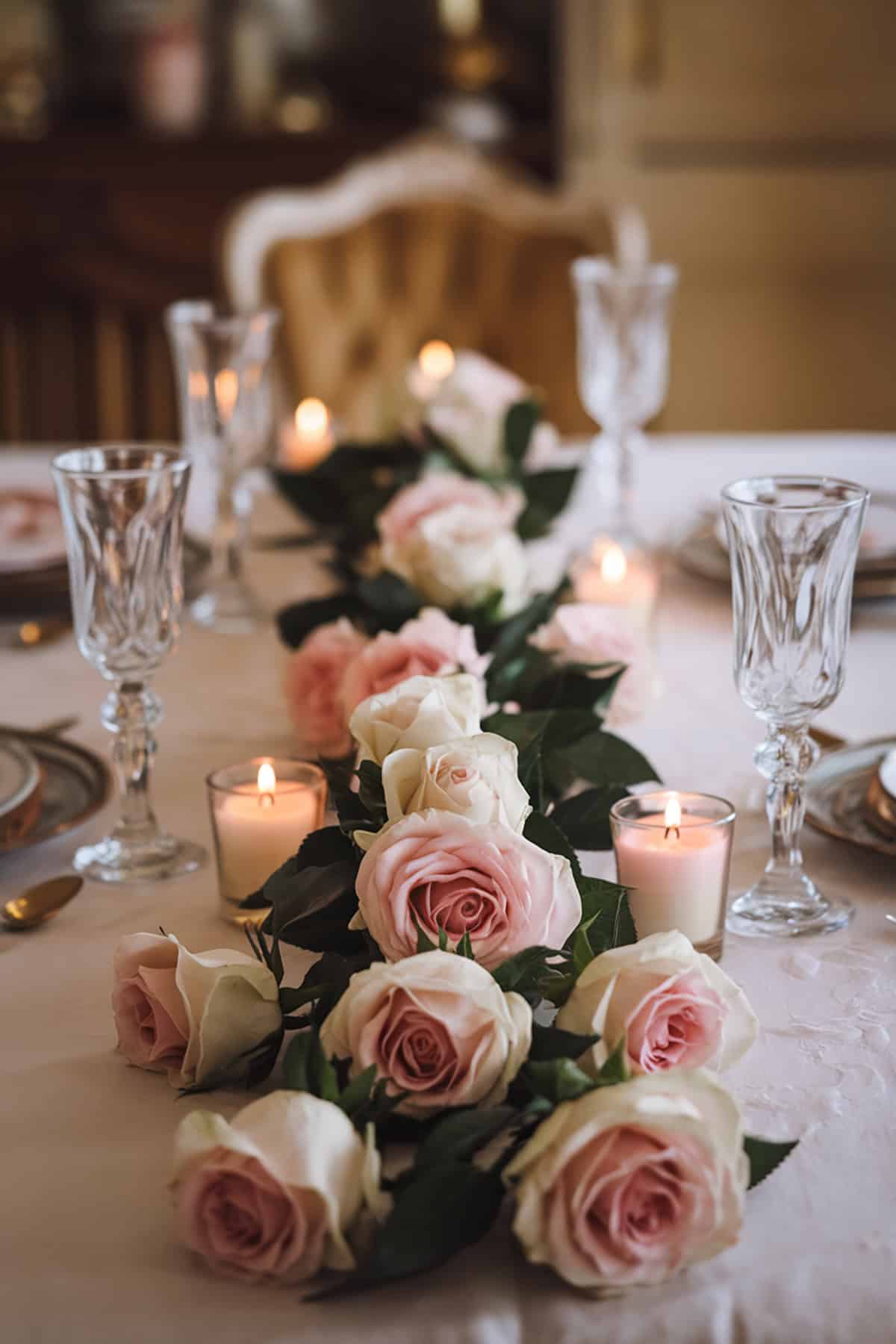 Romantic Rose Runner Table