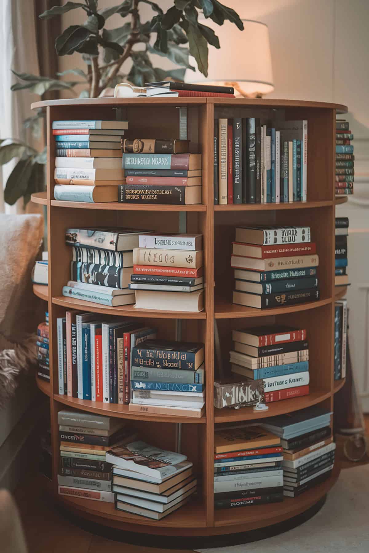 Rotating Corner Bookshelf