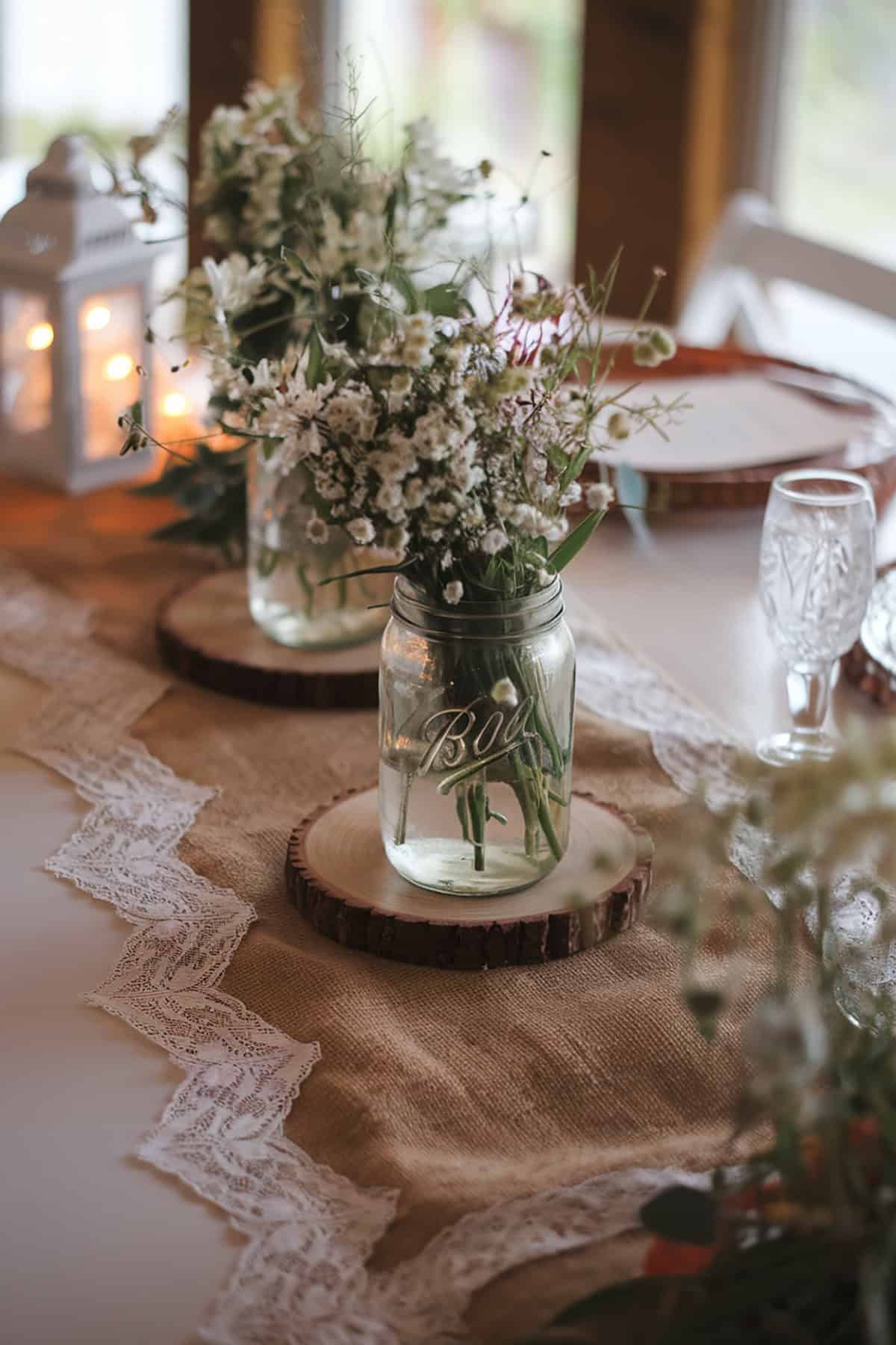 Rustic Charm with Burlap and Lace