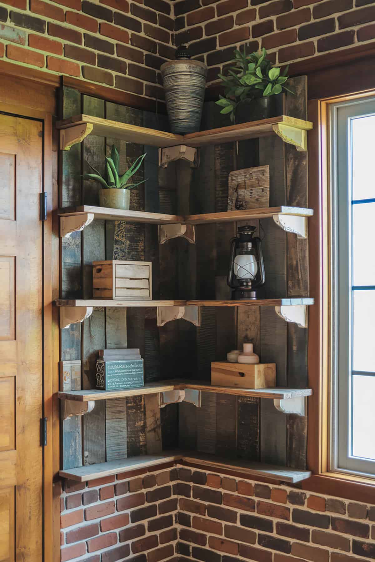 Rustic Corner Shelves