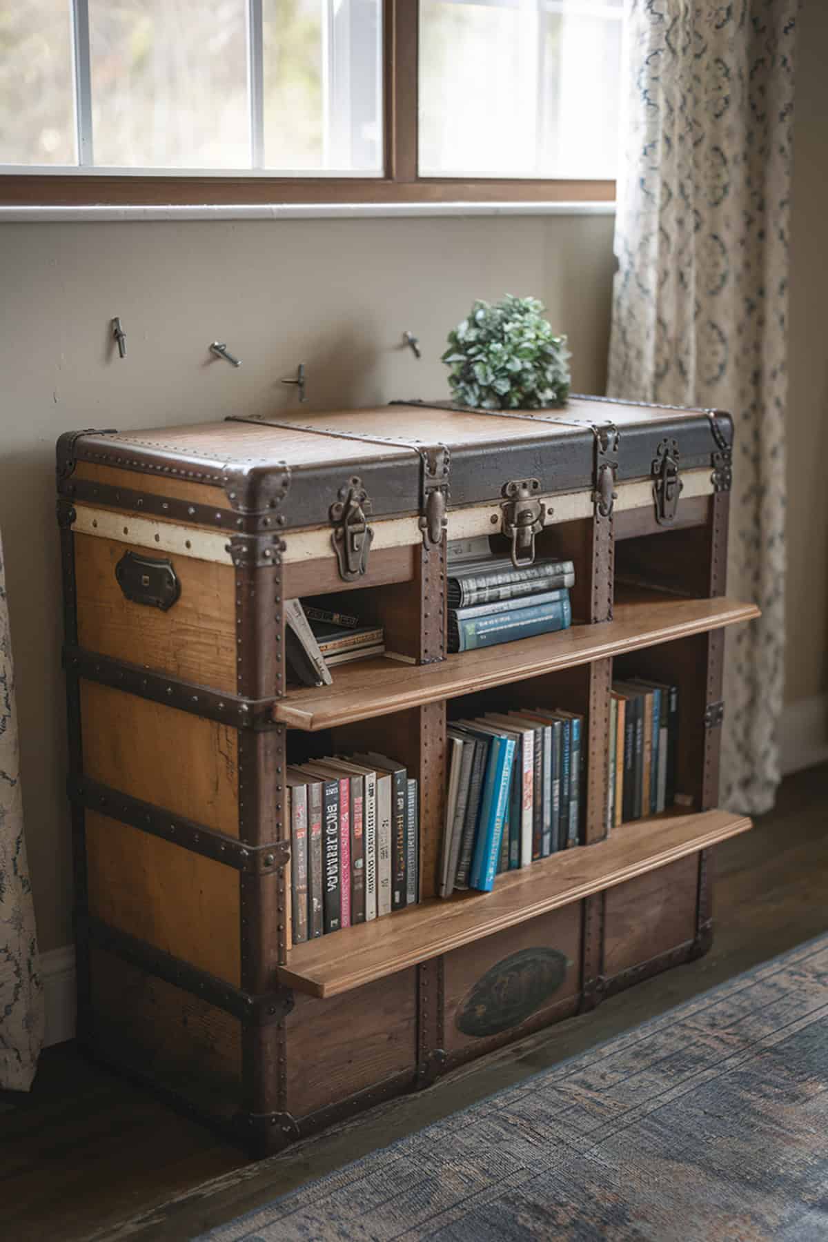 Vintage Trunk Bookshelf